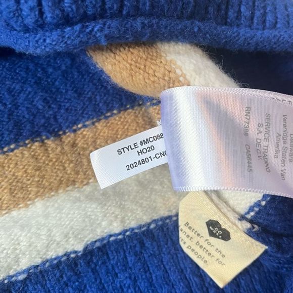 Madewell Striped Belmore Pullover Sweater in Coziest Textured Yarn Small - Picture 9 of 9